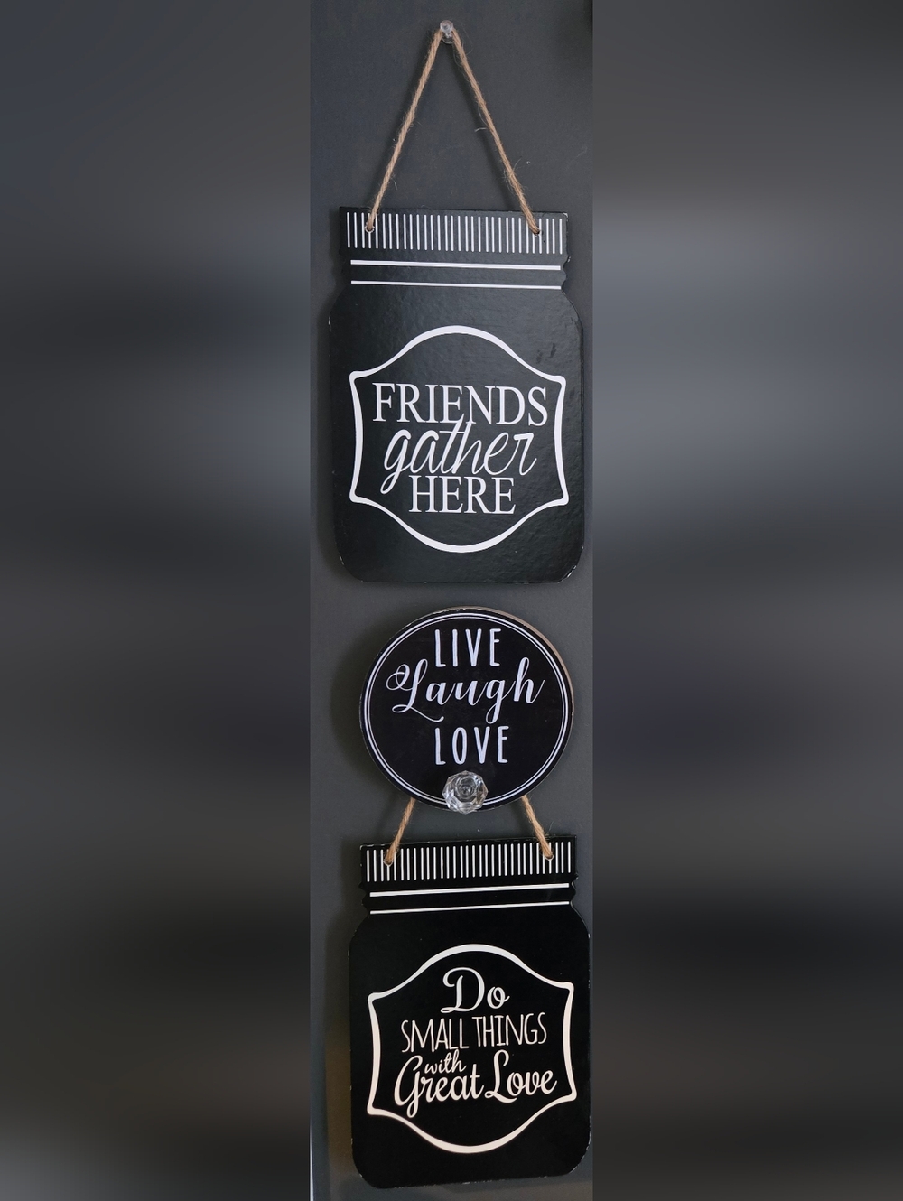 Friends Gather Here | Live Laugh Love | Do Small Things Wall Decor - Black